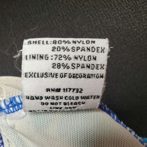 Zero Posur Tankini Royal Blue & Turquoise Size 14 Adjustable Straps - Picture 7 of 7